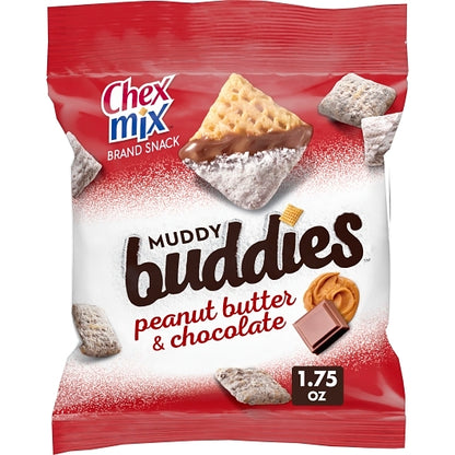 Chex Mix Muddy Buddies Peanut Butter & Chocolate Snack Mix, 60 x 1.75 oz Case - Snacks
