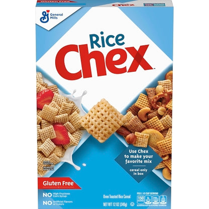 Chex Cereal Gluten Gluten-Free Rice Cereal, 10 x 12 oz Case - Breakfast Foods