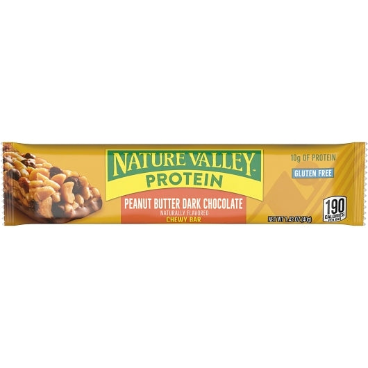Nature Valley Peanut Butter Dark Chocolate Chewy Protein Bar, 8 x 16 x 1.42 oz Case - DOT product image 3