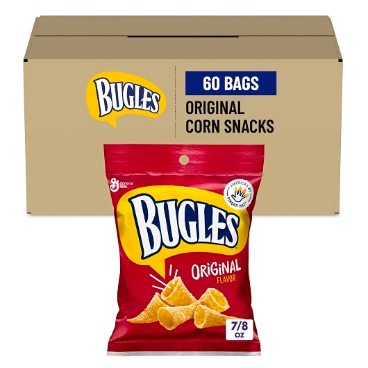Bugles Original Flavor, 60 x 0.88 oz Case - Snacks