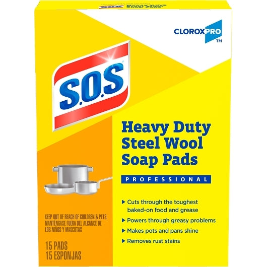 S.O.S. Steel Wool SOS Steel Wool Soap Pads, 12 x 15 ct Case - Cleaners & Sanitizers