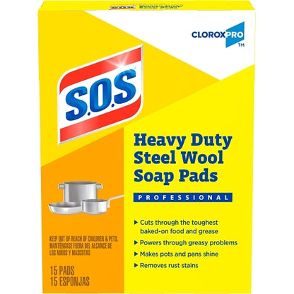 S.O.S. Steel Wool SOS Steel Wool Soap Pads, 12 x 15 ct Case - Cleaners & Sanitizers
