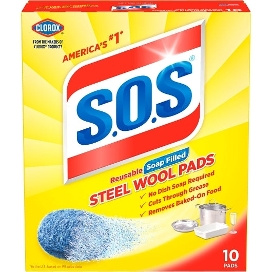 SOS Clorox Prof. S.O.S Steel Wool Soap Pads, 6 x 10 ct Case - DOT product image 3