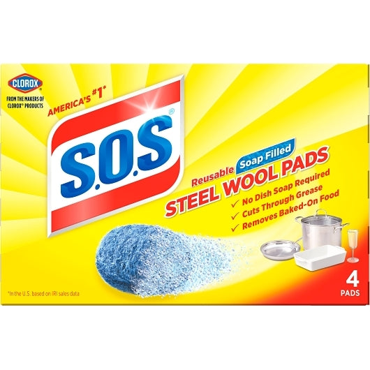 S.O.S SOS Steel Wool Soap Pads, 24 x 4 ct Case - DOT product image 2