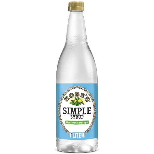 Rose's Simple Syrup cocktail mixer, 12 x 1 LT Case - Beverages