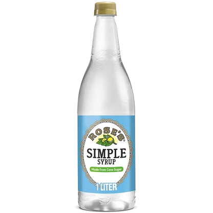 Rose's Simple Syrup cocktail mixer, 12 x 1 LT Case - Beverages