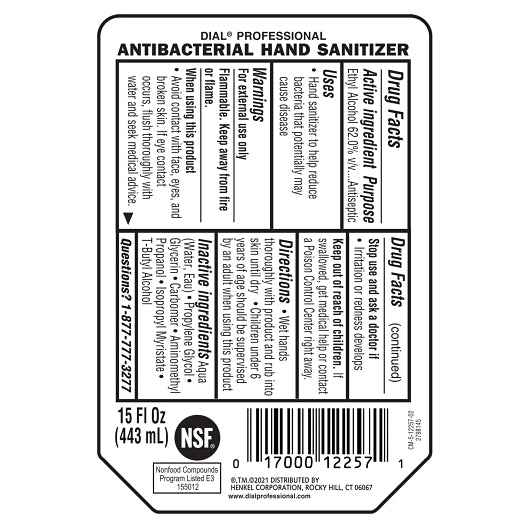 Dial Eco-Smart Hand Sanitizer Gel Pouch Refill, 6 x 15 fl oz Case - DOT product image 4