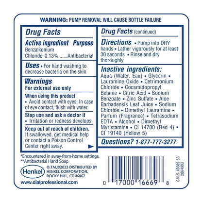Dial COMPLETE FIT UNIVERSAL MANUAL REFILL 1.2 LITER, 3 x 1200 fl oz Case - DOT product image 5