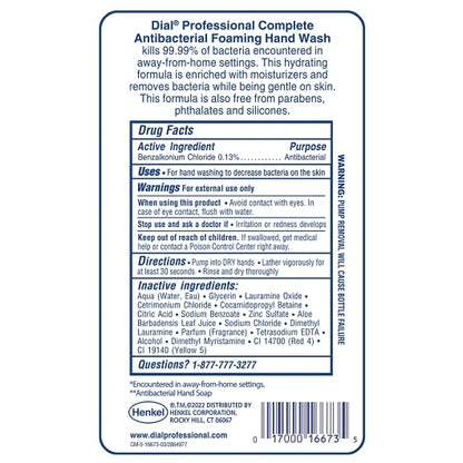 Dial COMPLETE FIT UNIVERSAL MANUAL REFILL 1 LITER, 3 x 1000 fl oz Case - DOT product image 5