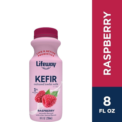 Lifeway Raspberry Low Fat Kefir, 6 x 8 fl oz Case - Cheese & Dairy