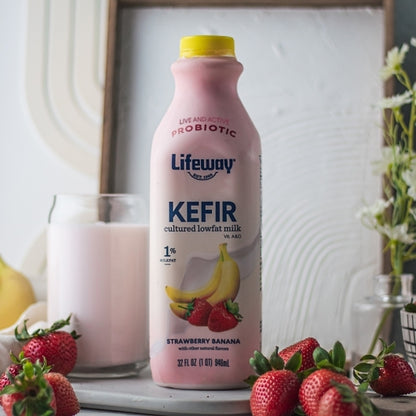 Lifeway Low Fat Strawberry Banana Kefir, 6 x 32 fl oz Case - DOT product image 6