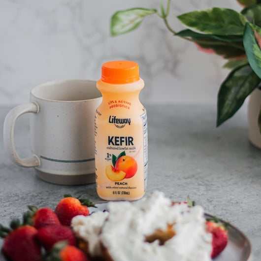 Lifeway PEACH LOW FAT KEFIR, 6 x 8 fl oz Case - DOT product image 2