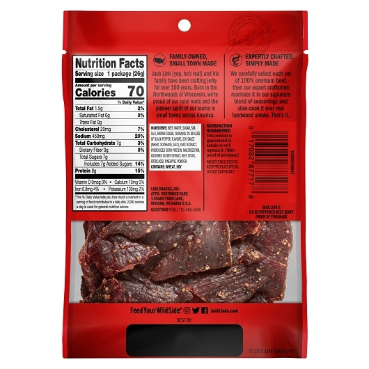Jack Link's Peppered Beef Jerky, 48 x 0.9 oz Case - DOT product image 2