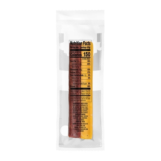 Jack Links Original Beef & Cheddar Cheese Sticks, 2 x 8 x 1.5 oz Case - Frozen Meat & Seafood