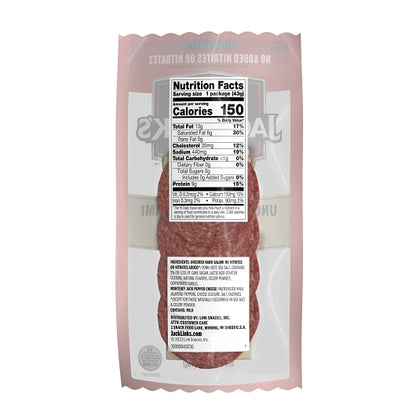Jack Link's Beef And Pork Hard Salami And Pepper Jack Cheese, 2 x 8 x 1.5 oz Case - DOT product image 2