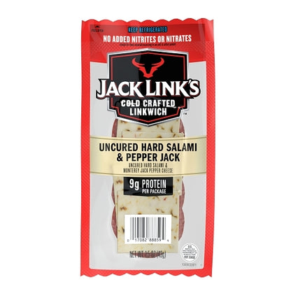 Jack Link's Beef And Pork Hard Salami And Pepper Jack Cheese, 2 x 8 x 1.5 oz Case - Frozen Meat & Seafood
