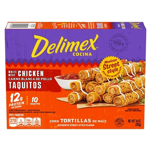 Delimex Chicken Corn Taquitos, 8 x 10 oz Case - Frozen Snacks & Appetizers - image 2