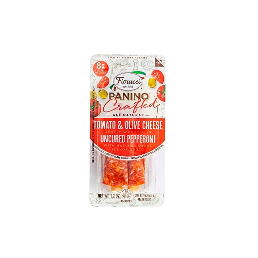 Fiorucci All Natural Uncured Tomato & Olive Pepperoni Panino, 16 x 1.2 oz Case - Condiments & Sauces