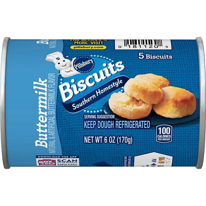 Pillsbury Grands Junior Biscuit Homestyle Buttermilk, 12 x 6 oz Case - Bakery & Desserts