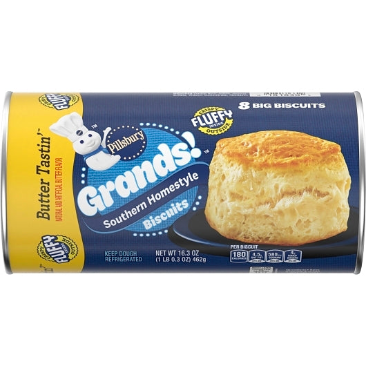 Pillsbury Grands Unbaked Homestyle Butter Tasting Biscuits, 12 x 16.3 oz Case - Bakery & Desserts