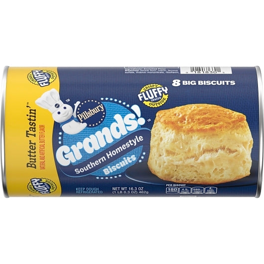 Pillsbury Grands Unbaked Homestyle Butter Tasting Biscuits, 12 x 16.3 oz Case - Bakery & Desserts
