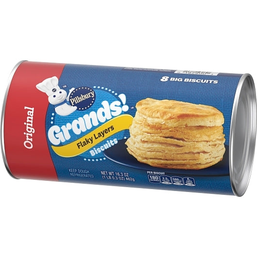 Pillsbury Grands Unbaked Original Flaky Layer Biscuit, 12 x 16.3 oz Case - DOT product image 6