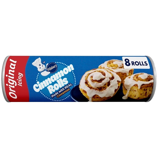 Pillsbury Cinnabon Unbaked Cinnamon Roll With Icing, 12 x 12.4 oz Case - GS1 mobile-ready hero image