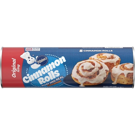 Pillsbury Cinnabon Unbaked Cinnamon Roll With Icing, 12 x 12.4 oz Case - Bakery & Desserts