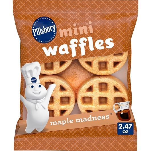 Pillsbury Mini Waffle Maple Madness, 72 x 2.47 oz Case - Breakfast Foods
