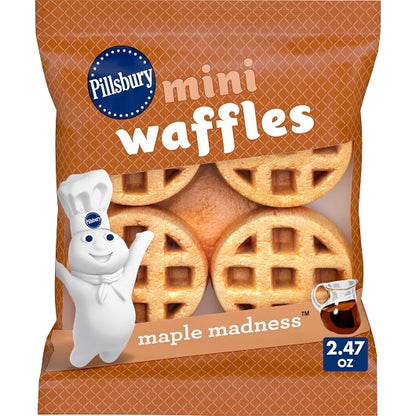 Pillsbury Mini Waffle Maple Madness, 72 x 2.47 oz Case - Breakfast Foods