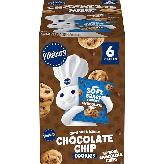 Pillsbury Mini Soft Baked Chocolate Chip Cookies, 9 x 6 x 3 oz Case - DOT product image 2