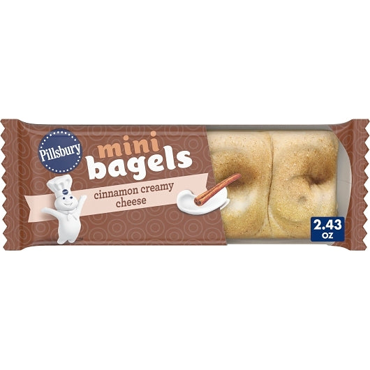 Pillsbury Cinnamon Creamy Cheese Mini Bagels, 72 x 2.43 oz Case - Breads, Rolls & Buns