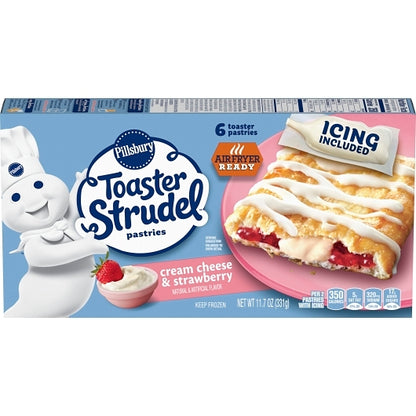 Pillsbury Toaster Strudel Pastries Cream Cheese Strawberry, 12 x 11.7 oz Case - Bakery & Desserts
