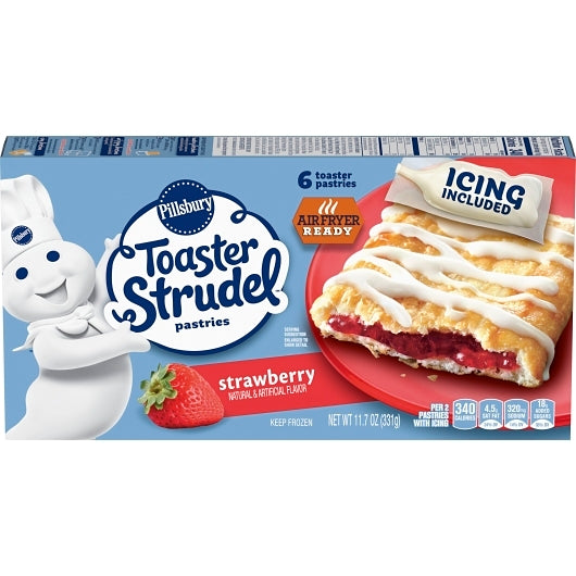 Pillsbury Toaster Strudel Pastries Strawberry, 12 x 11.7 oz Case - Bakery & Desserts