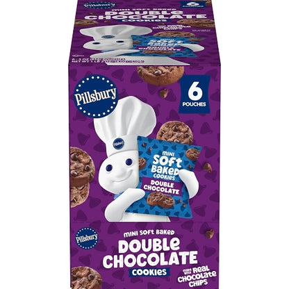 Pillsbury Mini Soft Baked Double Chocolate Cookies, 9 x 6 x 3 oz Case - Bakery & Desserts