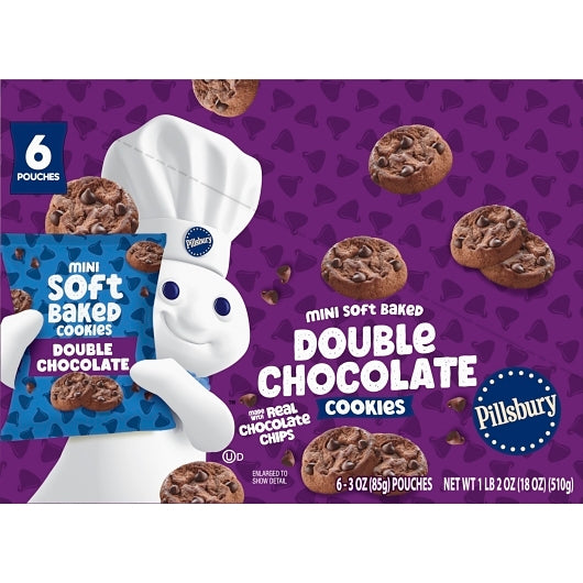 Pillsbury Mini Soft Baked Double Chocolate Cookies, 9 x 6 x 3 oz Case - DOT product image 8