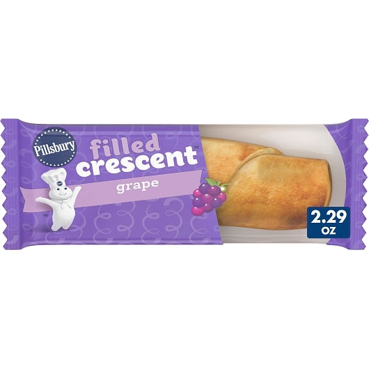 Pillsbury Individually Wrapped Grape Filled Crescent, 72 x 2.29 oz Case - Bakery & Desserts