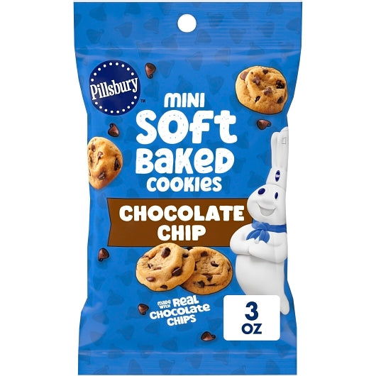 Pillsbury Mini Soft Baked Chocolate Chip Cookies, 9 x 6 x 3 oz Case - Bakery & Desserts