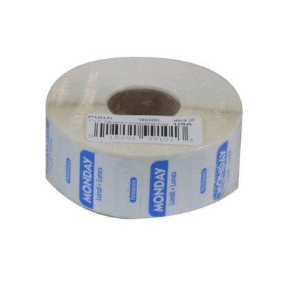 NCCO National Checking 1 Inch X 1 Inch Trilingual Blue Monday Permanent Label, 1 x 1000 each Case - DOT product image 4
