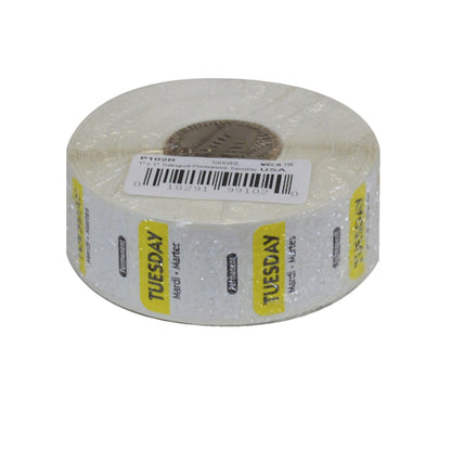 NCCO National Checking 1 Inch X 1 Inch Trilingual Yellow Tuesday Permanent Label, 1 x 1000 each Case - DOT product image 3