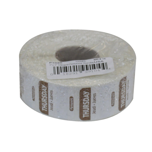 NCCO National Checking 1 Inch X 1 Inch Trilingual Brown Thursday Permanent Label, 1 x 1000 each Case - DOT product image 3