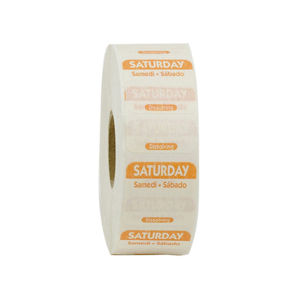 NCCO National Checking 1 Inch X 1 Inch Trilingual Orange Saturday Permanent Label, 1 x 1000 each Case - DOT product image 6