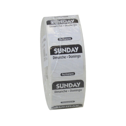 NCCO National Checking 1 Inch X 1 Inch Trilingual Black Sunday Permanent Label, 1 x 1000 each Case - DOT product image 7