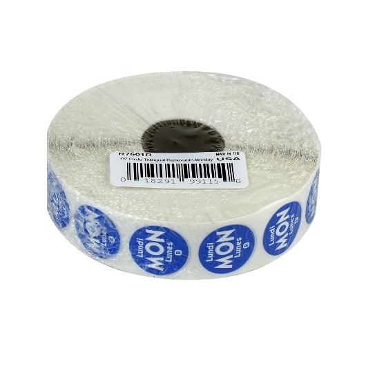 NCCO National Checking .75 Inch Circle Trilingual Removable Blue Monday Label, 1 x 2000 each Case - DOT product image 2