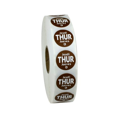 NCCO National Checking .75 Inch Circle Trilingual Removable Brown Thursday Label, 1 x 2000 each Case - DOT product image 2