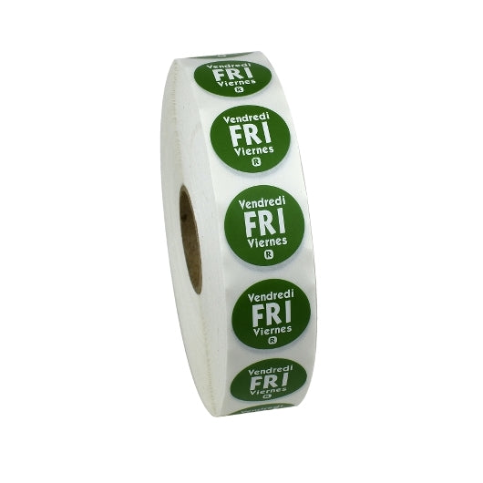 NCCO National Checking .75 Inch Circle Trilingual Removable Green Friday Label, 1 x 2000 each Case - Guest Checks &