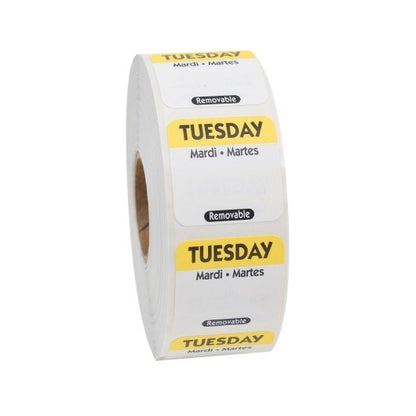 NCCO National Checking 1 Inch X 1 Inch Trilingual Yellow Tuesday Removable Label, 1 x 1000 each Case - DOT product image 3