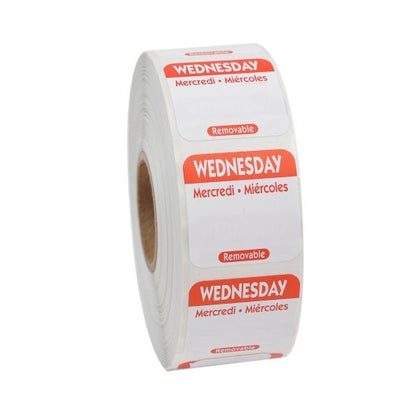 NCCO National Checking 1 Inch X 1 Inch Trilingual Red Wednesday Removable Label, 1 x 1000 each Case - DOT product image 3
