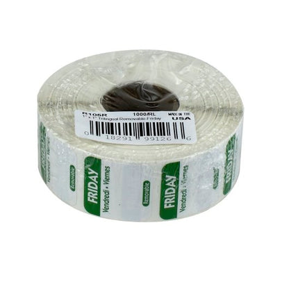 NCCO National Checking 1 Inch X 1 Inch Trilingual Green Friday Removable Label, 1 x 1000 each Case - Food Labels & Day