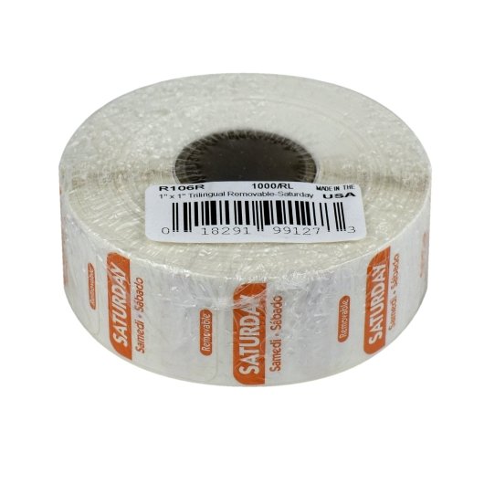 NCCO National Checking 1 Inch X 1 Inch Trilingual Orange Saturday Removable Label, 1 x 1000 each Case - Food Labels &